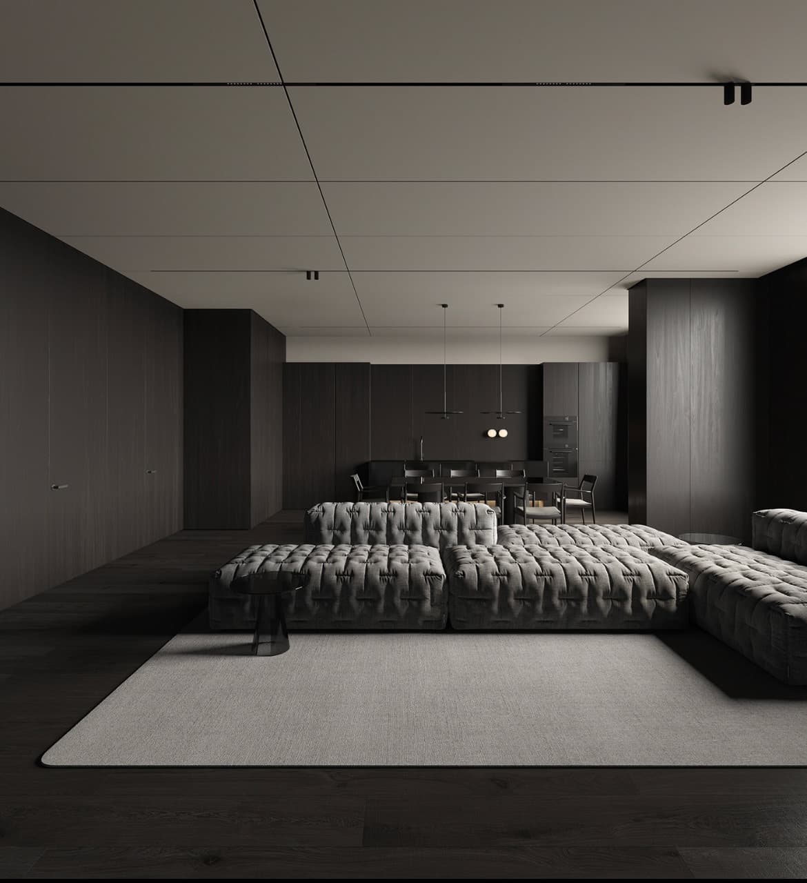 Sweeping landscape view of a contemporary architectural structure